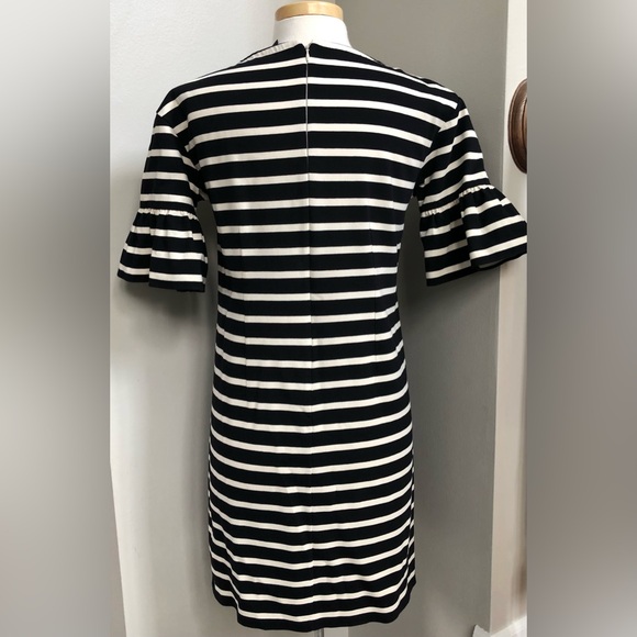 JCrew Small Cream/Black Ruffle Sleeve Dress - Picture 3 of 3